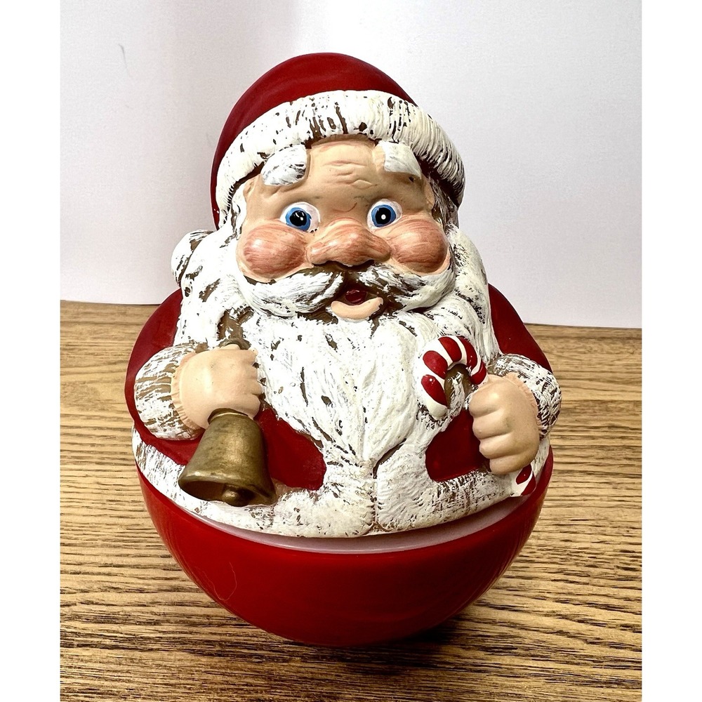 Vintage 80s Musical ROLY POLY Santa "We Wish You A Merry Christmas" WORKS